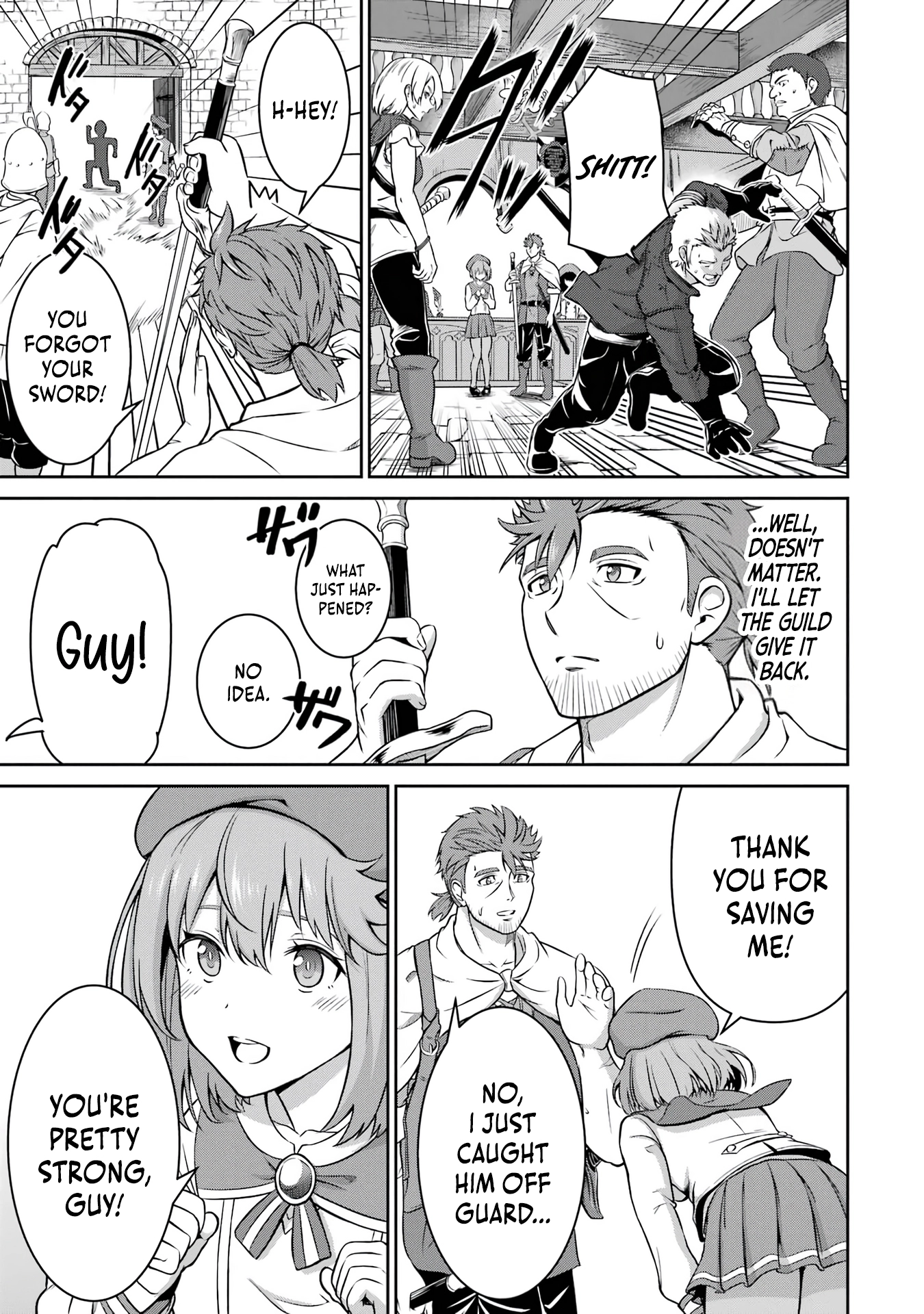 Ossan Boukensha no Okureta Eiyuu-tan - Kansha no Suburi o 1 nichi 1 man Kaishite itara, Kensei ga Deshi-iri Shigan ni Yatte Kita Chapter 2 - page 17