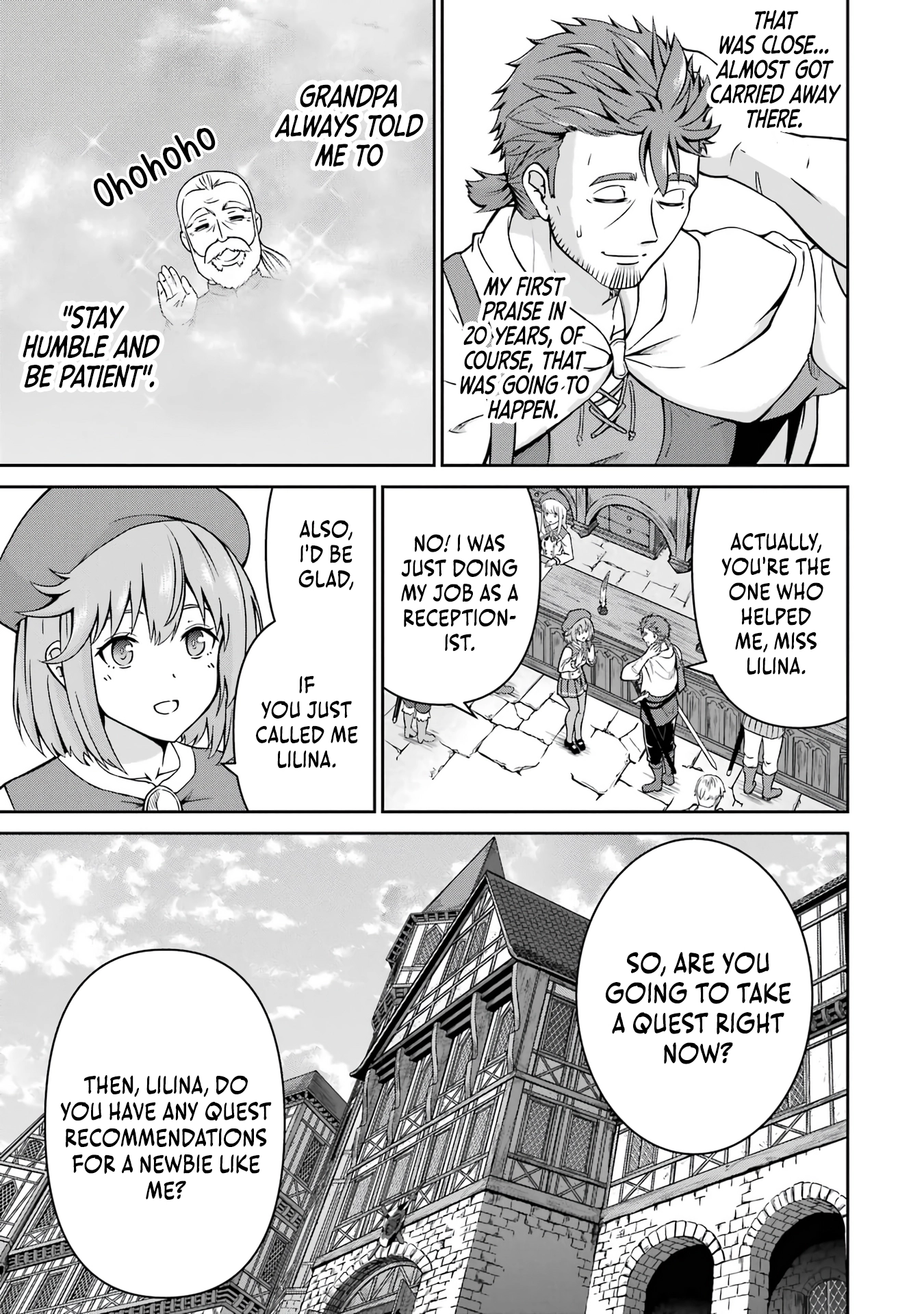 Ossan Boukensha no Okureta Eiyuu-tan - Kansha no Suburi o 1 nichi 1 man Kaishite itara, Kensei ga Deshi-iri Shigan ni Yatte Kita Chapter 2 - page 19