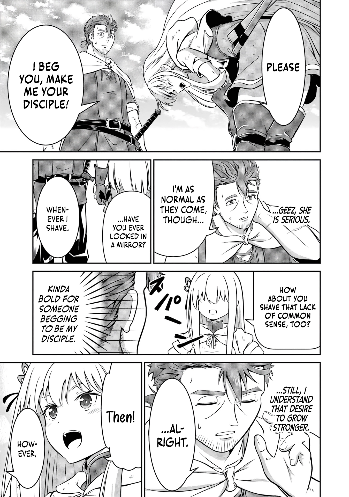 Ossan Boukensha no Okureta Eiyuu-tan - Kansha no Suburi o 1 nichi 1 man Kaishite itara, Kensei ga Deshi-iri Shigan ni Yatte Kita Chapter 2 - page 75