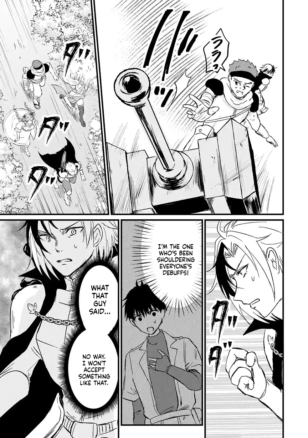 Sekai Saikyou no Debuff Ukeoinin ~Nakama no Debuff wo Katagawarishiteitara, Itsu no Aida ni ka Muteki no Nikutai ga Kanseishite Imashita~ Chapter 2 - page 36