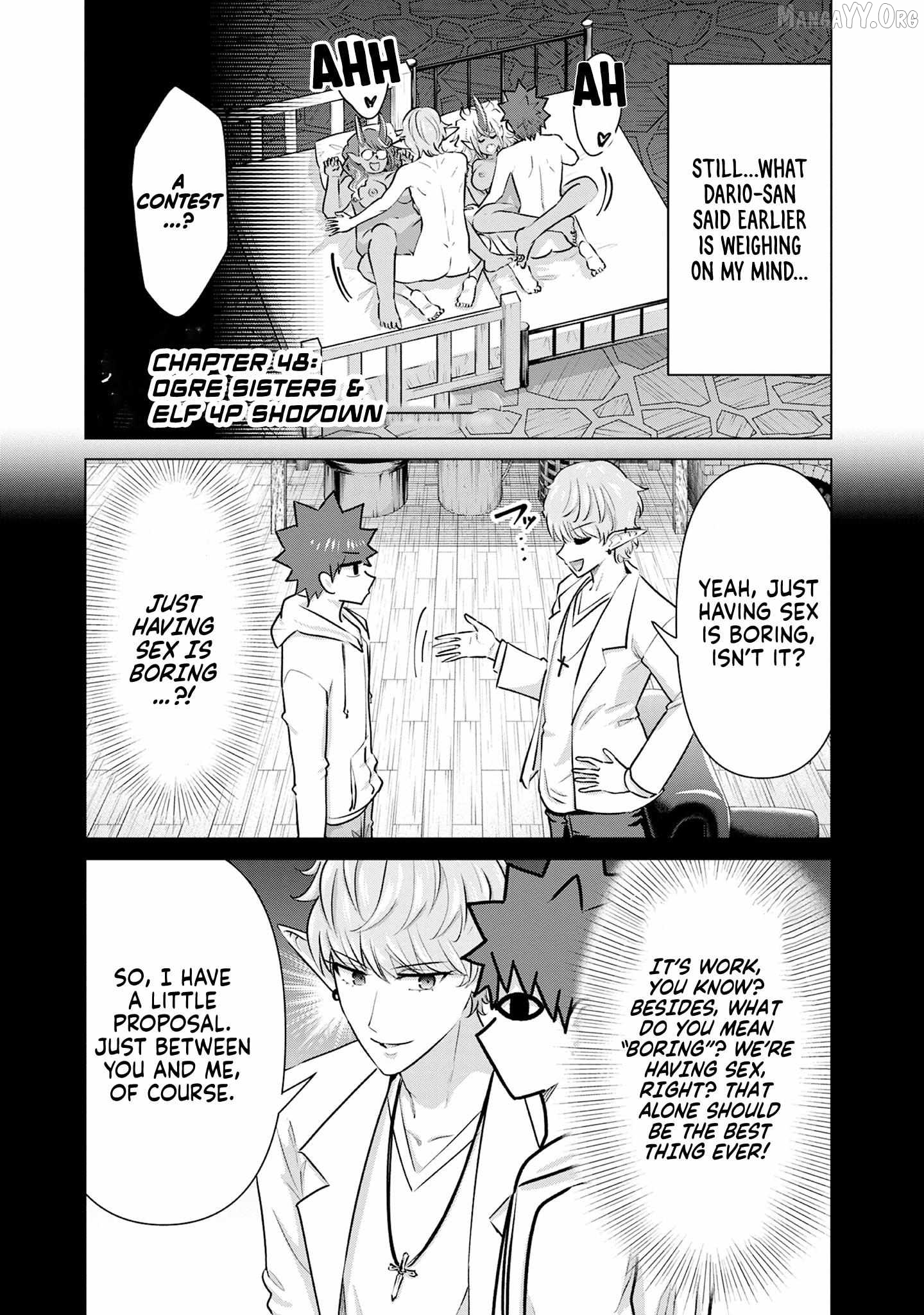 Isekai Pornstar ~Shiru danyuu ga isekai tensei shite ero chishiki furu katsuyo de musou danyuu ni naru hanashi ~ Chapter 48 - page 1