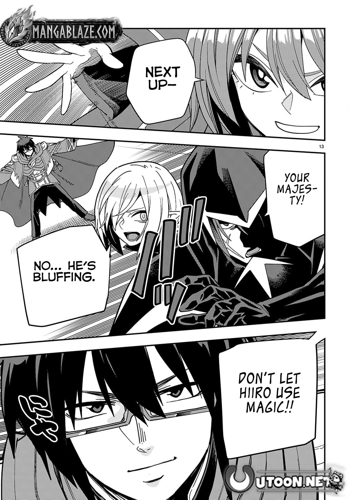 Konjiki no Moji Tsukai - Yuusha Yonin ni Makikomareta Unique Cheat Chapter 128 - page 13