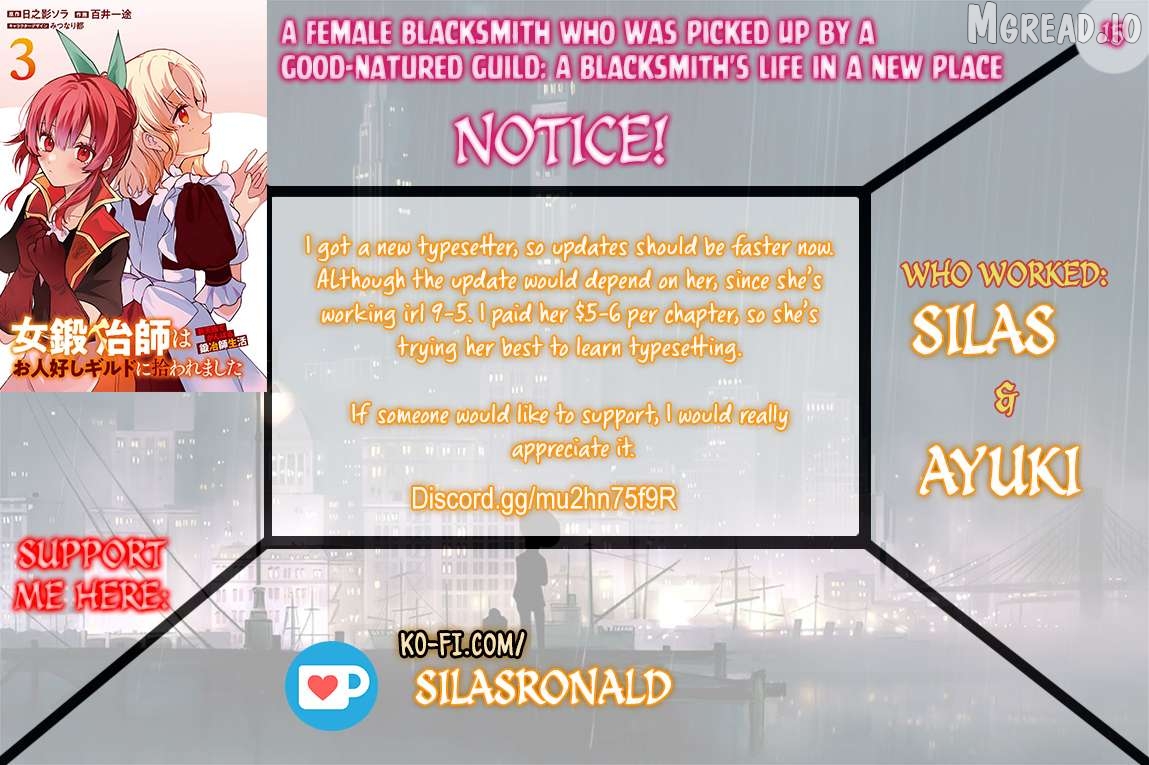 Onna Kajishi wa Ohitoyoshi Guild ni Hirowaremashita - Shintenchi de Ganbaru Kajishi Seikatsu Chapter 15 - page 1