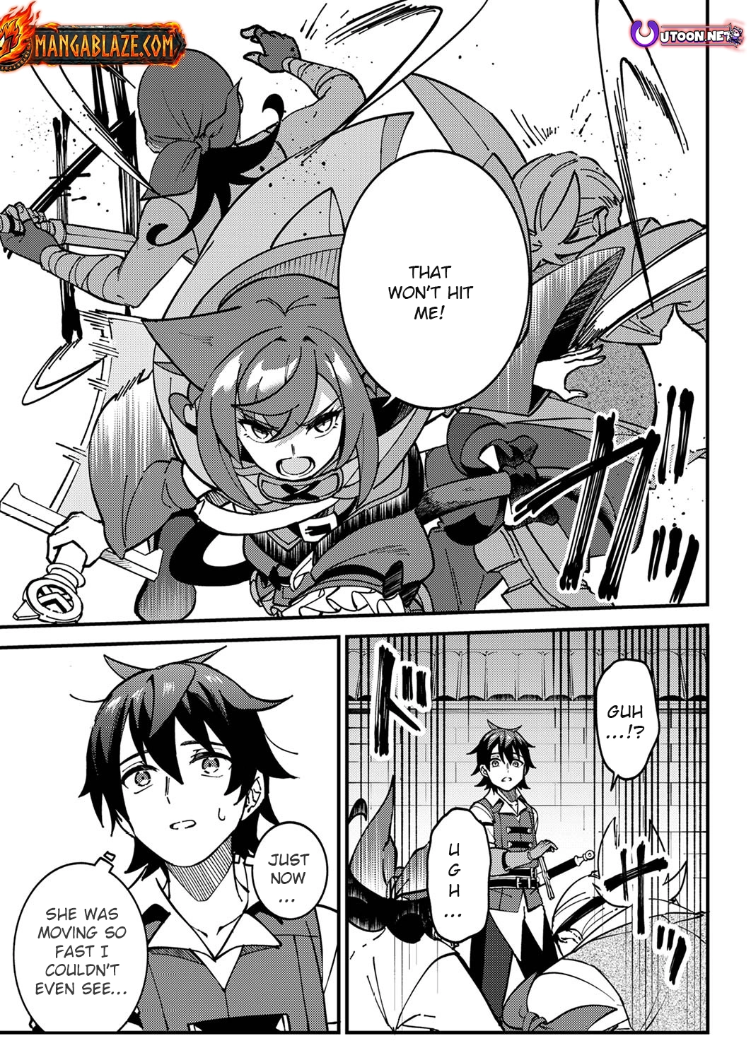 Munou to Tsuihou Sareta Saijaku Mahou Kenshi, Noroi ga Toketa node Saikyou e Nariagaru Chapter 4.3 - page 1