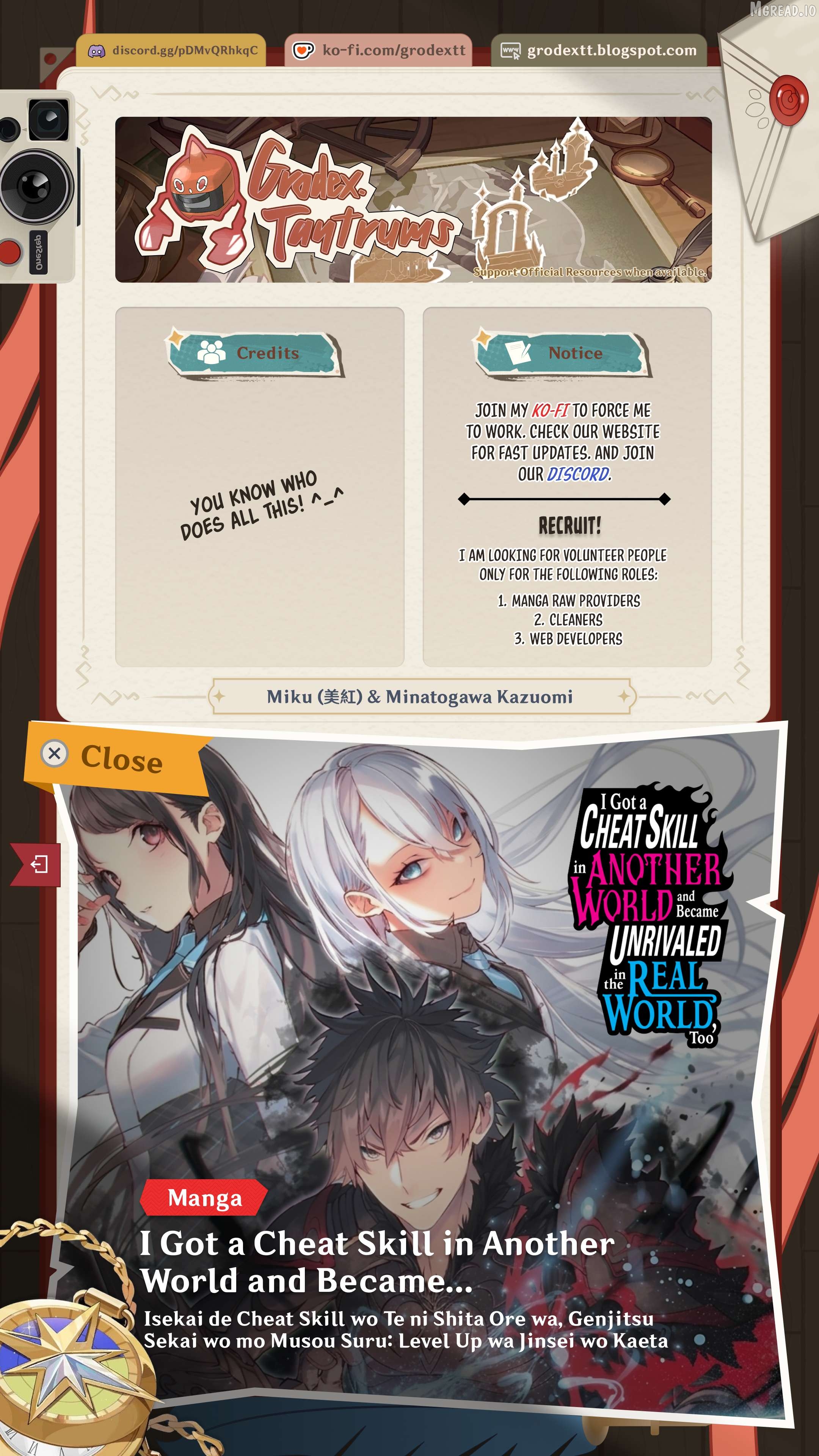Isekai De Cheat Skill Wo Te Ni Shita Ore Wa, Genjitsu Sekai Wo Mo Musou Suru ~Level Up Wa Jinsei Wo Kaeta~ Chapter 37.1 - page 1