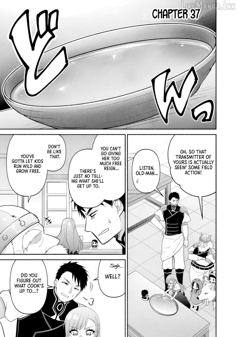 Tensei Youjo. Kamikemono to Ouji to, Saikyou no Ojisan Youhei-dan no Naka de Ikiru. Chapter 37 - page 1