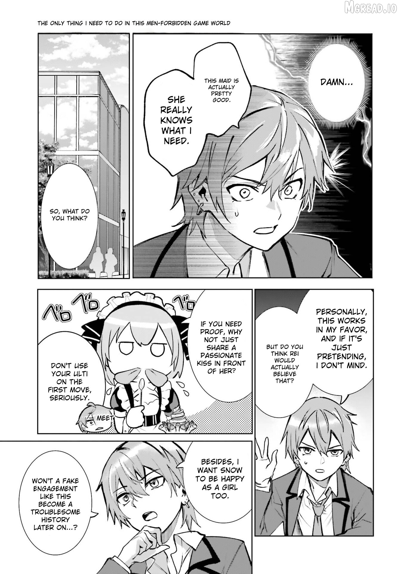 Danshi Kinsei Game Sekai de Ore ga Yarubeki Yuiitsu no Koto - Yuri no Ma ni Hasamaru Otoko to Shite Tensei shite shimaimashita Chapter 14 - page 6