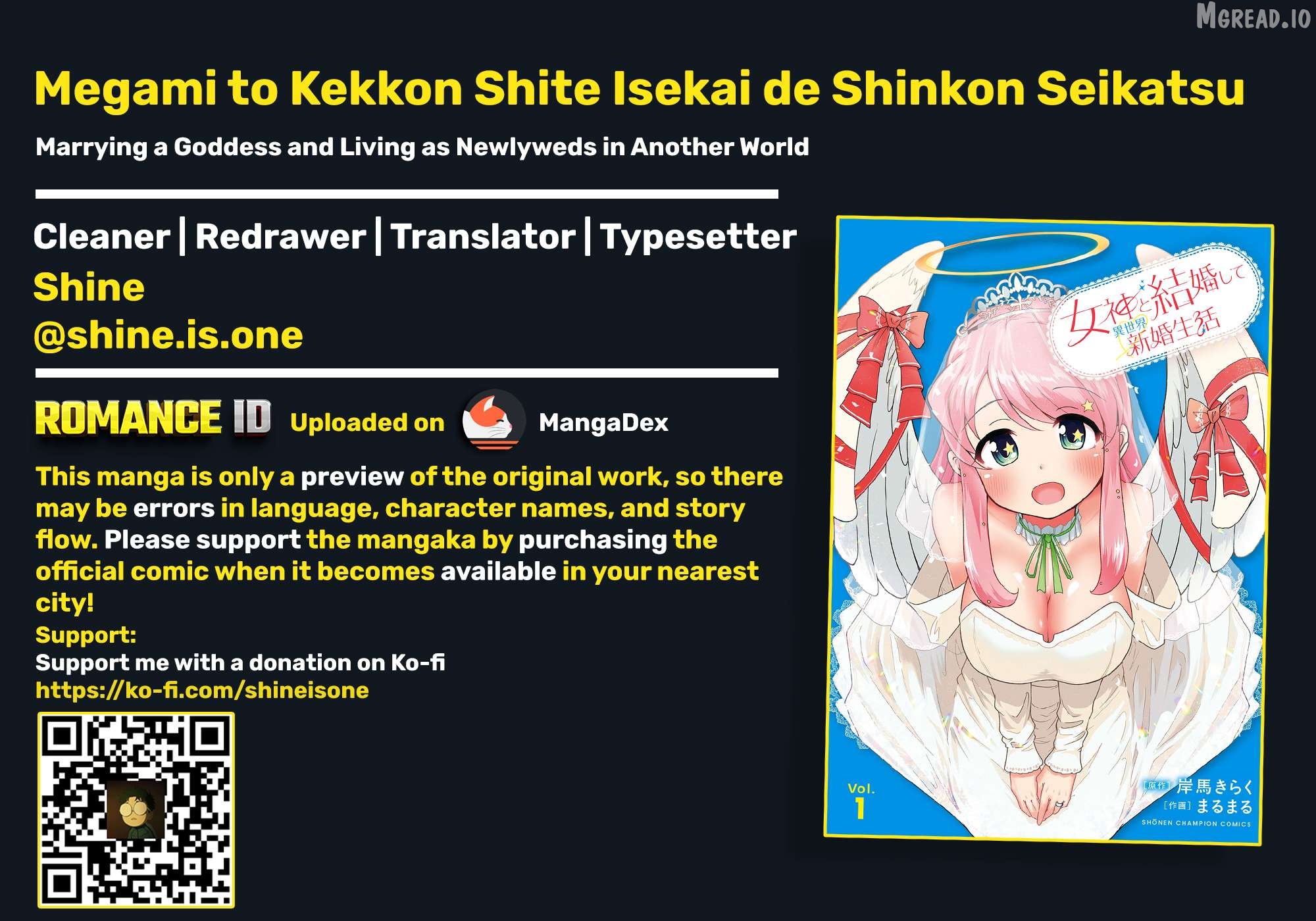Megami to Kekkon Shite Isekai de Shinkon Seikatsu Chapter 13 - page 1