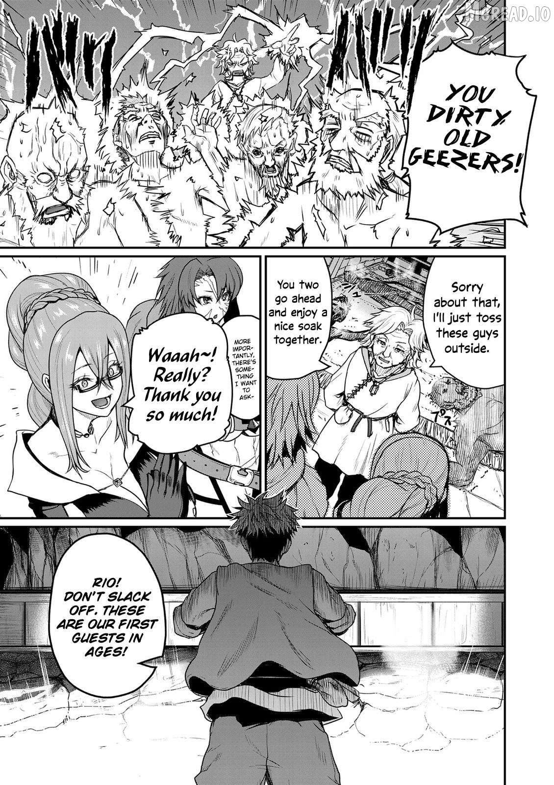 Henkyou no Ofuroya-san, Harem ni naru ~Yamaoku ni Arusabireta Onsen no Kounou ga Chiutosugite Onna Bouken-sha ni Daininkina Ken~ Chapter 1 - page 10
