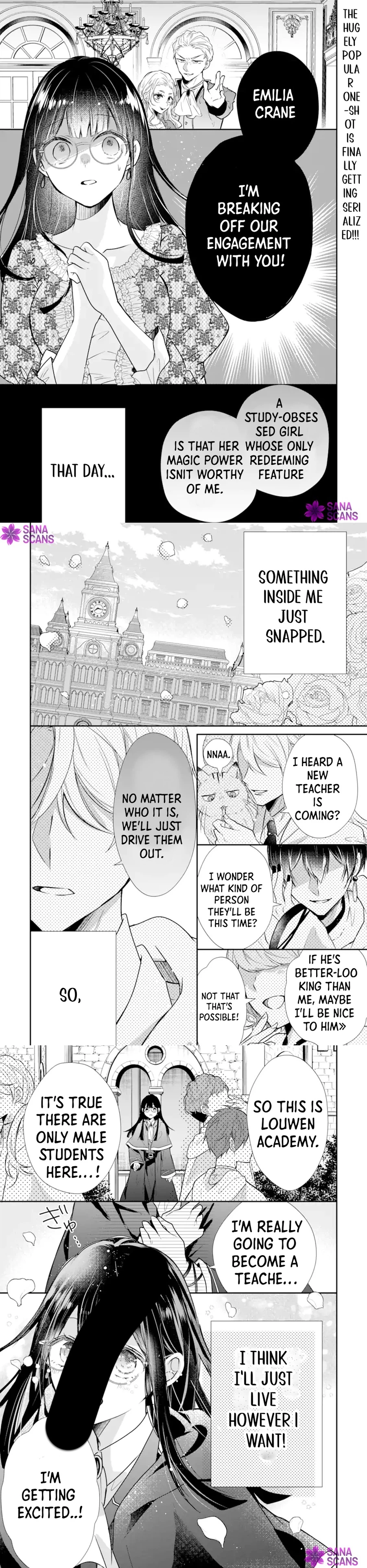 The Strongest Magic Teacher Emilia Crane Lives Freely After Her Broken Engagement. Chapter 1 - page 1